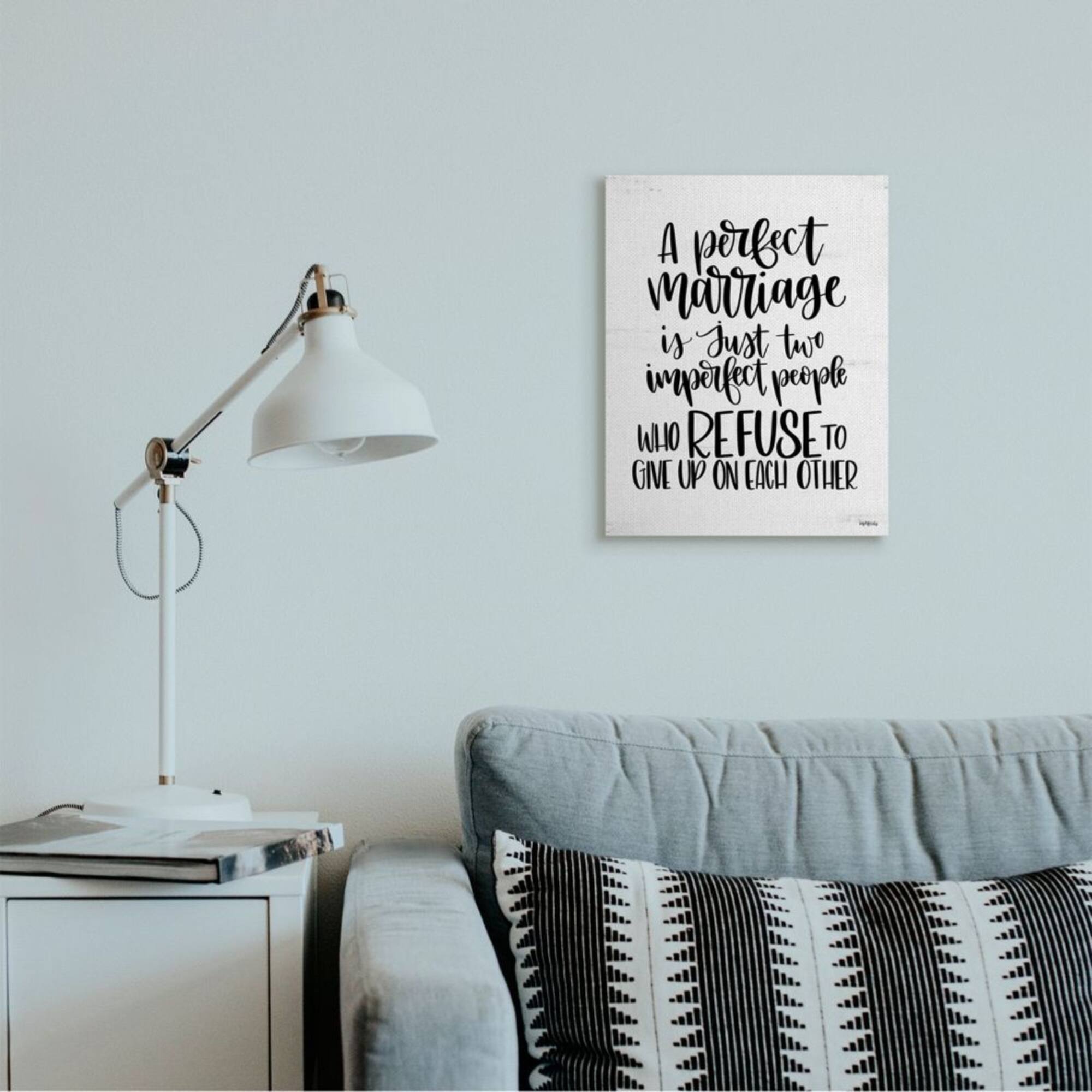 Stupell Industries Perfect Marriage Imperfect People Phrase Love Quote Canvas Wall Art